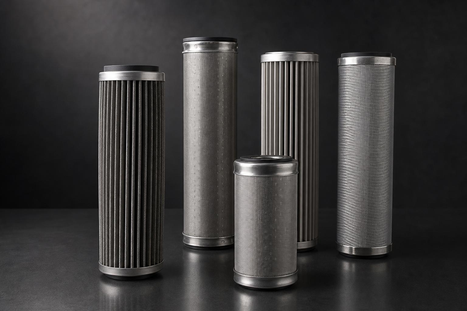 Cleanable sintered stainless steel filter elements for ultrasonic cleaning and reuse